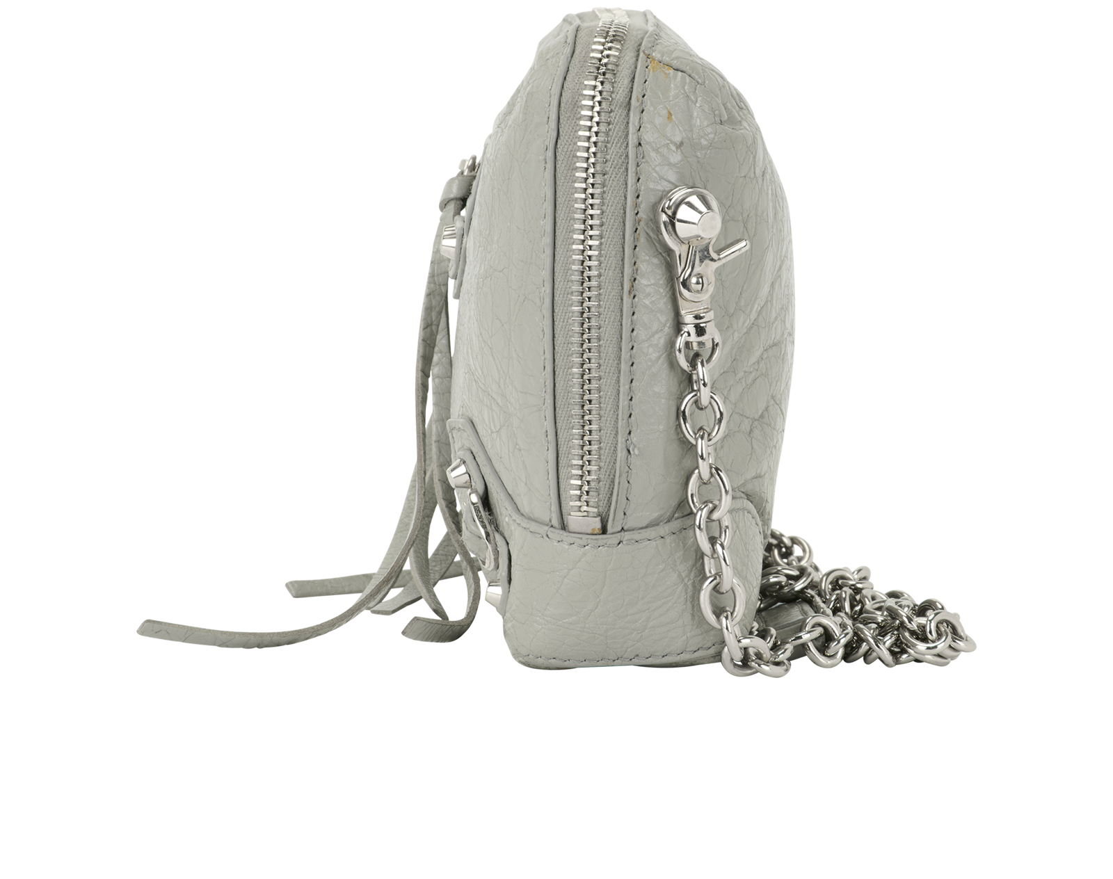 Mini City Crossbody, &pound;250, Handbags, Grey, Leather, Bottom view